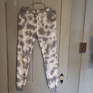 Cloud Chaser Kids Black and White Tie-Dye Joggers